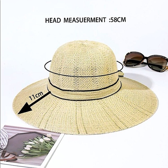 NEW FLOWER PEARL DECOR WIDE BRIM HAT - Picture 4 of 4